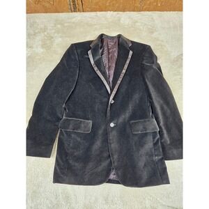 Vintage‎ Express Design Studio Mens Brown Velvet Blazer Jacket 38R 2-Button